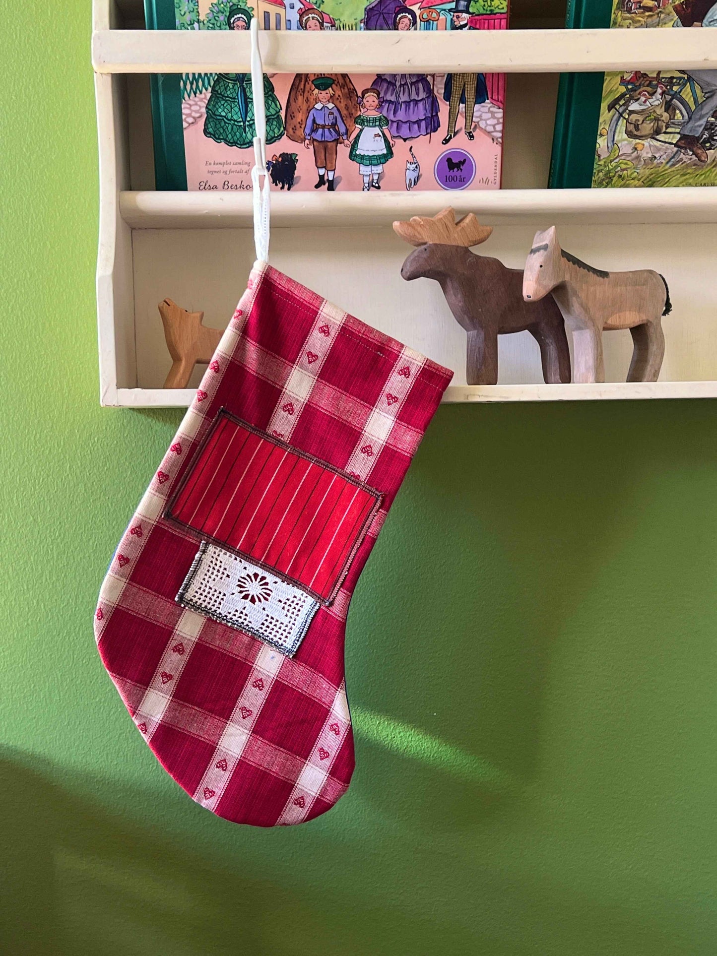 Made to order julesok i vintage tekstil - tilføj navn og motiv