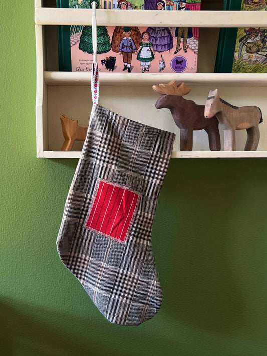 Made to order julesok i vintage tekstil - tilføj navn og motiv