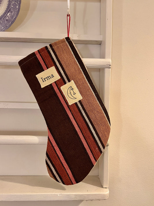 Made to order julesok i vintage tekstil - tilføj navn og motiv