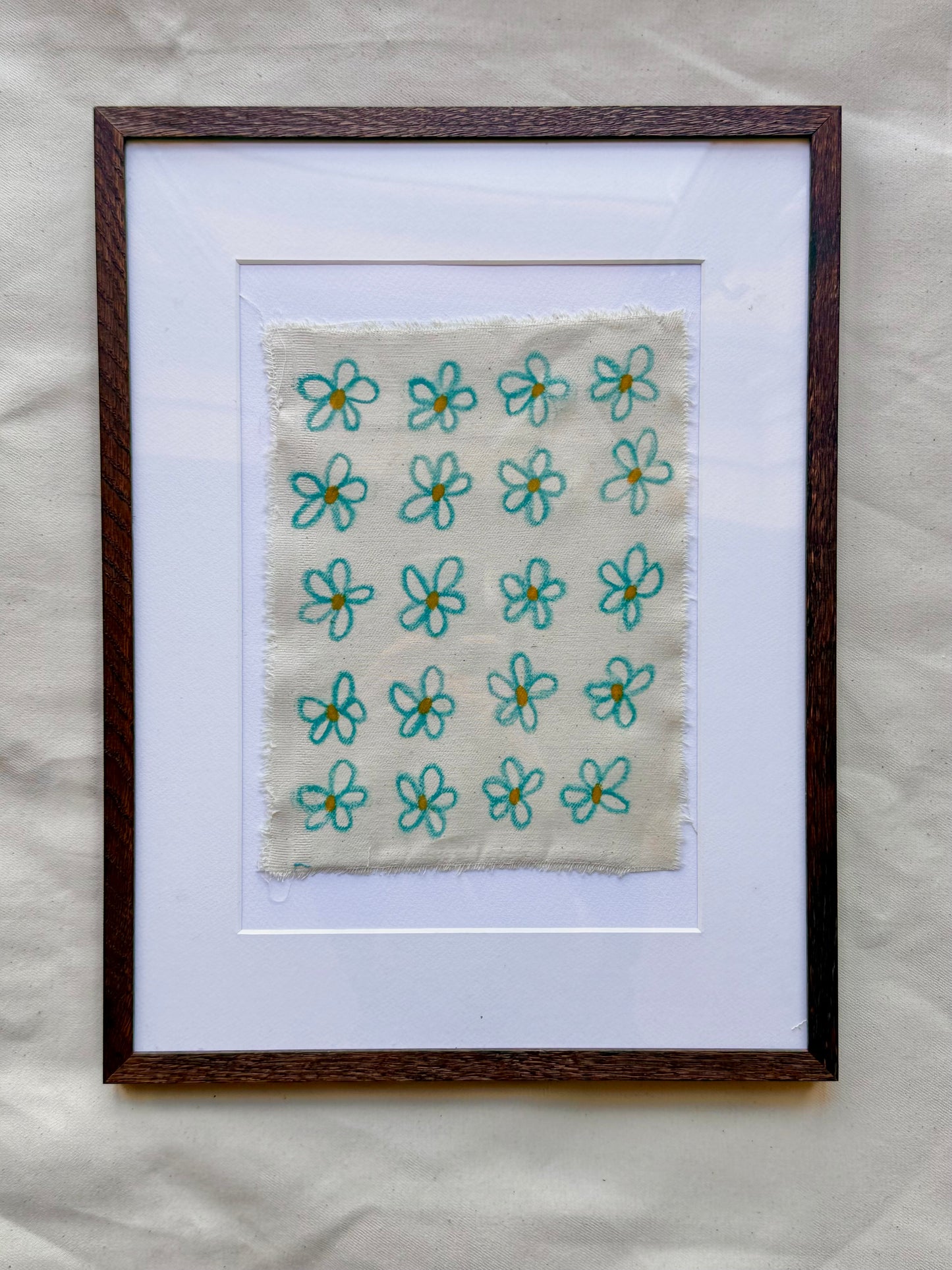 DAISY PÅ DENIM (turkis/gul)