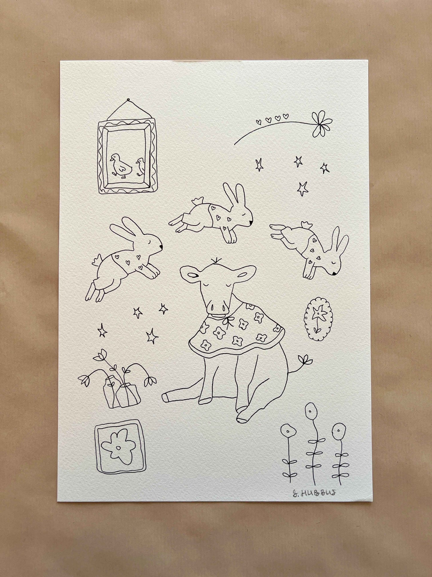 Original drawing on cotton paper