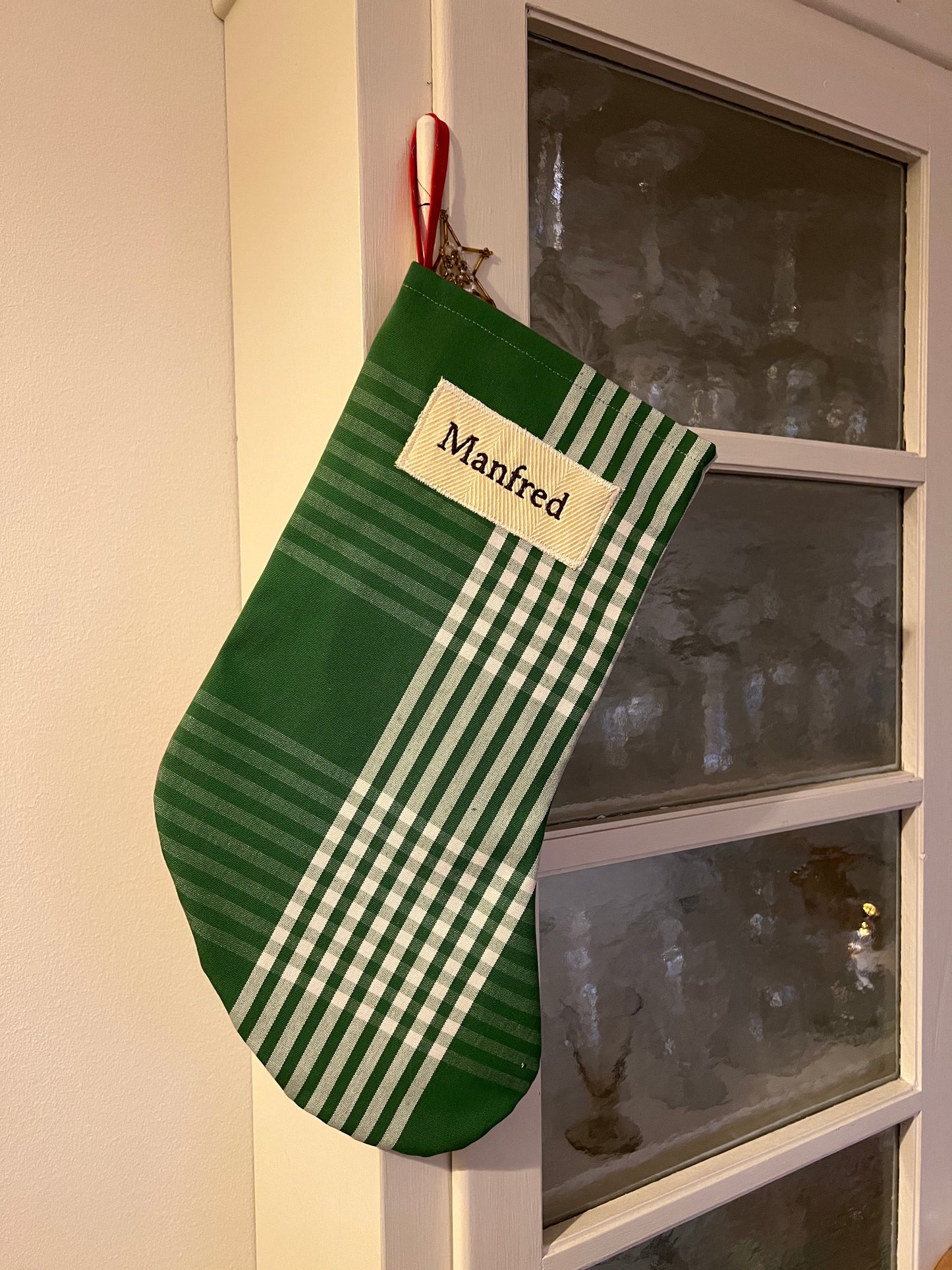 Made to order julesok i vintage tekstil - tilføj navn og motiv