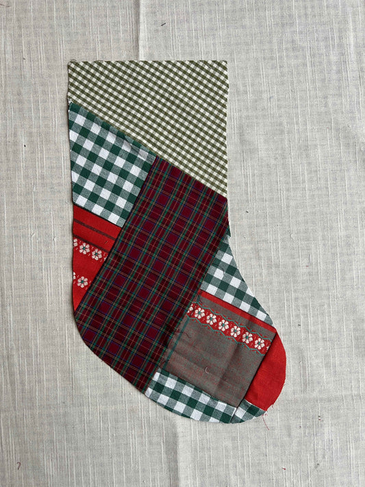 Made to order julesok i vintage tekstil - tilføj navn og motiv