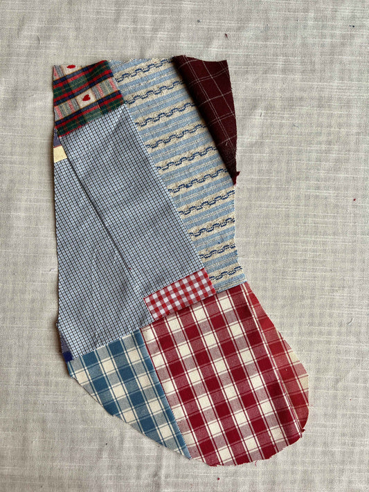 Made to order julesok i vintage tekstil - tilføj navn og motiv