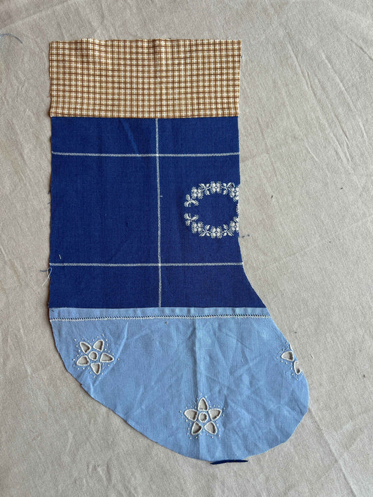 Made to order julesok i vintage tekstil - tilføj navn og motiv