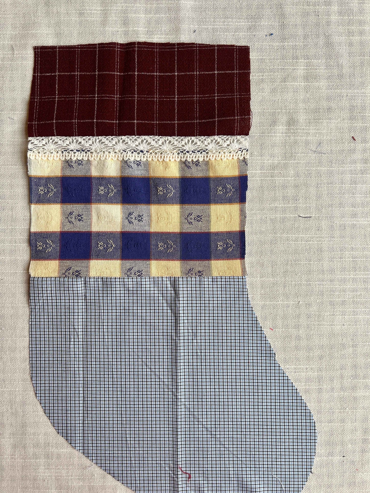 Made to order julesok i vintage tekstil - tilføj navn og motiv