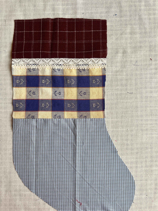 Made to order julesok i vintage tekstil - tilføj navn og motiv