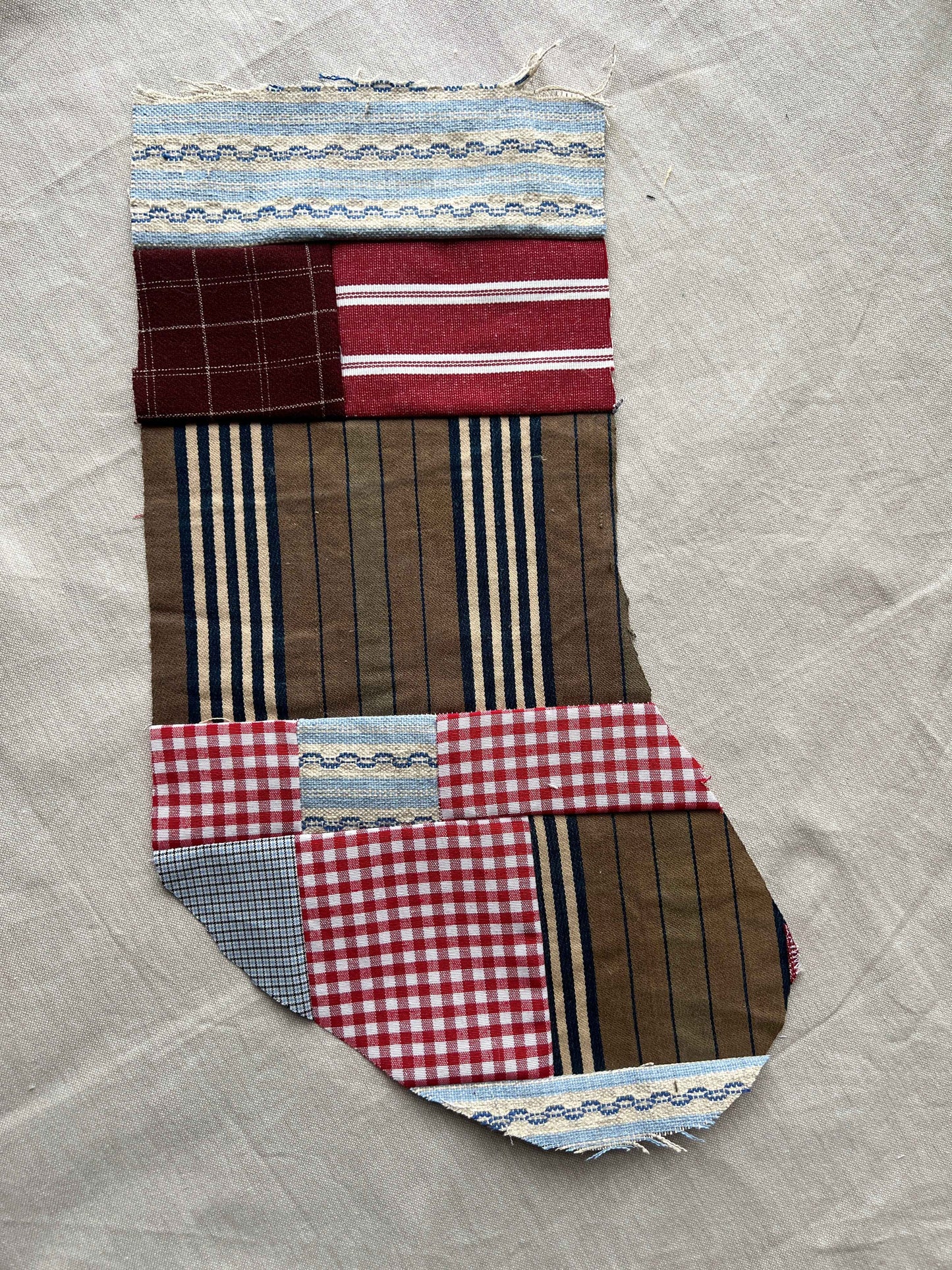 Made to order julesok i vintage tekstil - tilføj navn og motiv