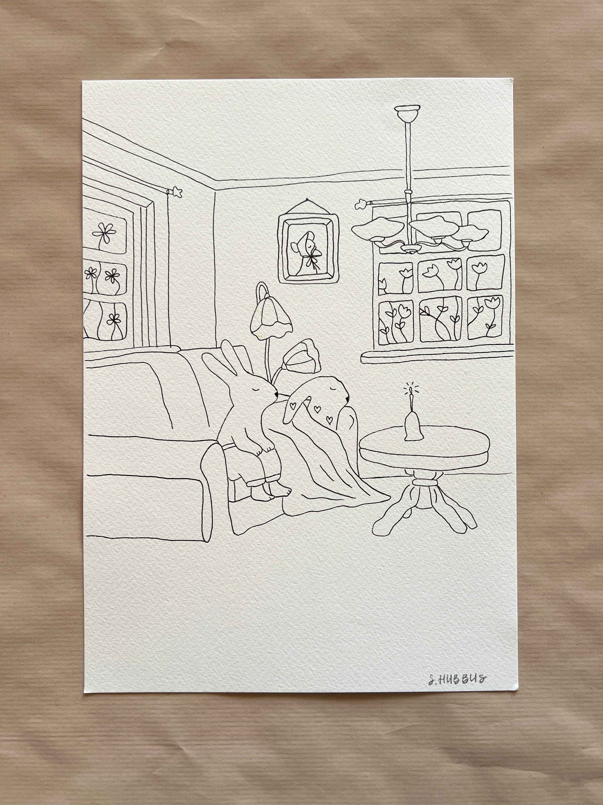 Original drawing on cotton paper