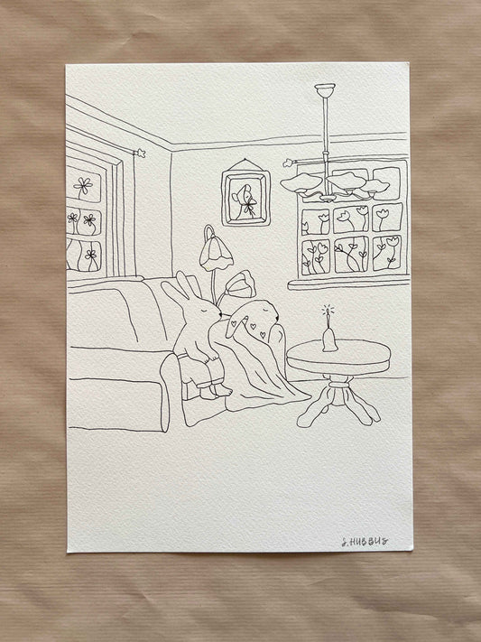 Original drawing on cotton paper