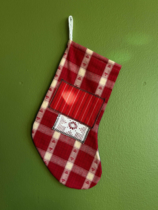 Made to order julesok i vintage tekstil - tilføj navn og motiv