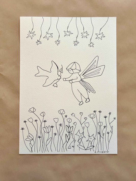 Original drawing on cotton paper