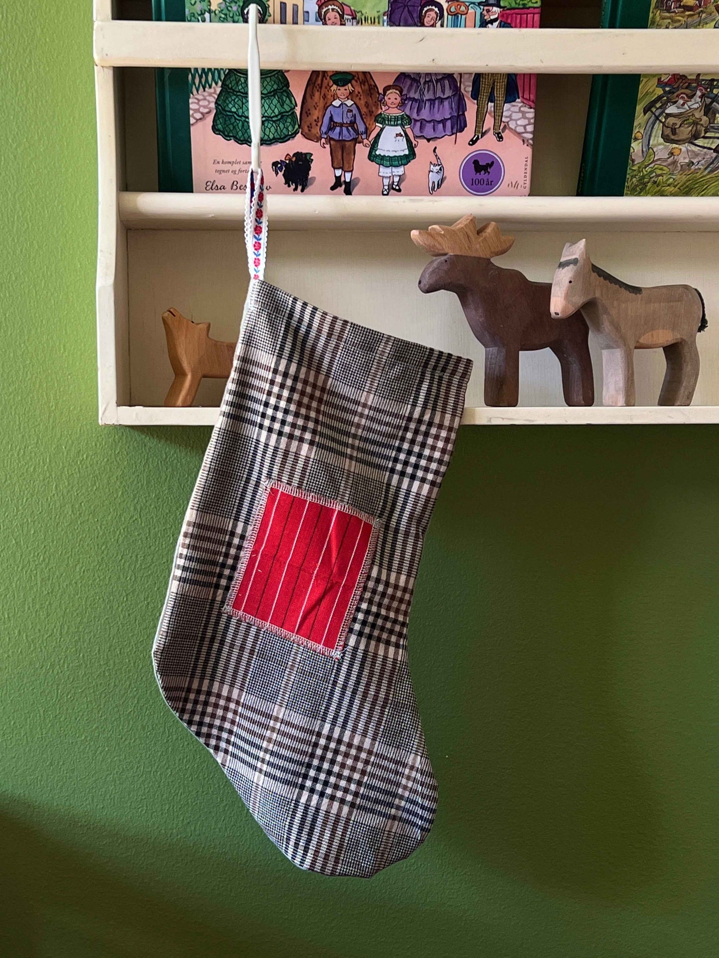 Made to order julesok i vintage tekstil - tilføj navn og motiv