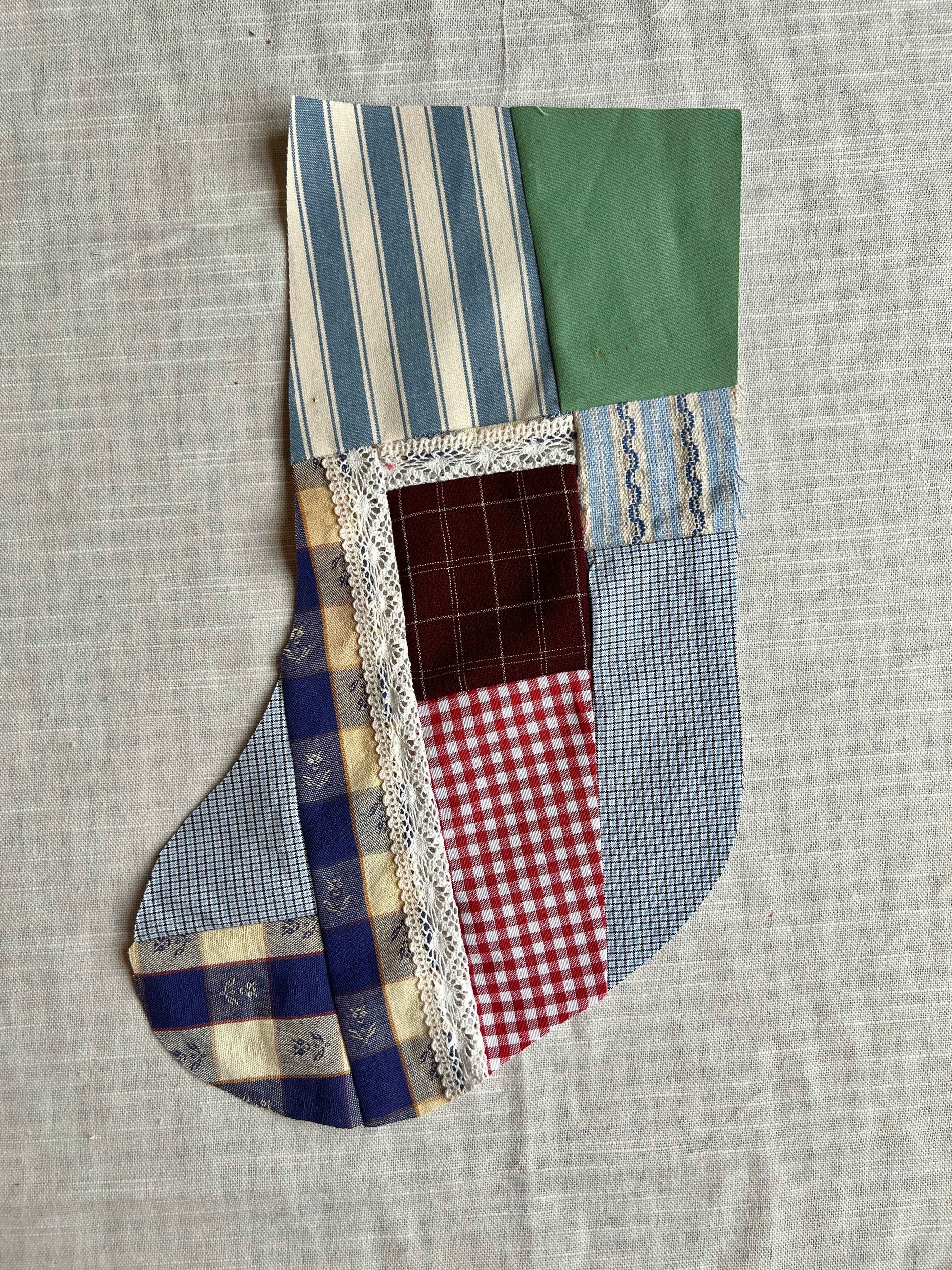 Made to order julesok i vintage tekstil - tilføj navn og motiv