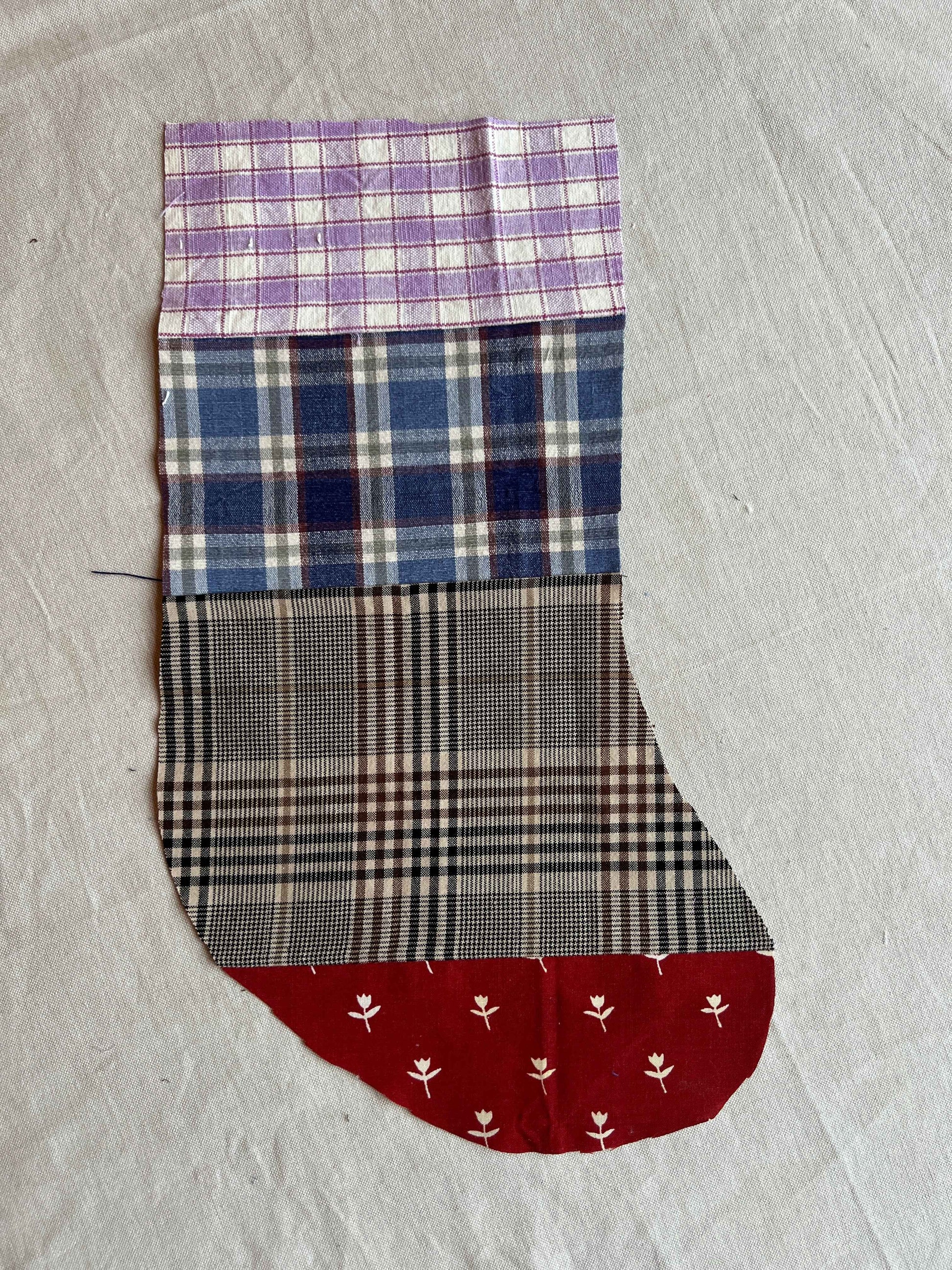 Made to order julesok i vintage tekstil - tilføj navn og motiv