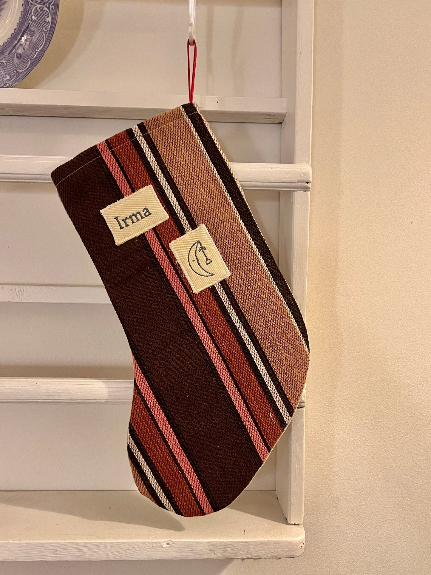 Made to order julesok i vintage tekstil - tilføj navn og motiv