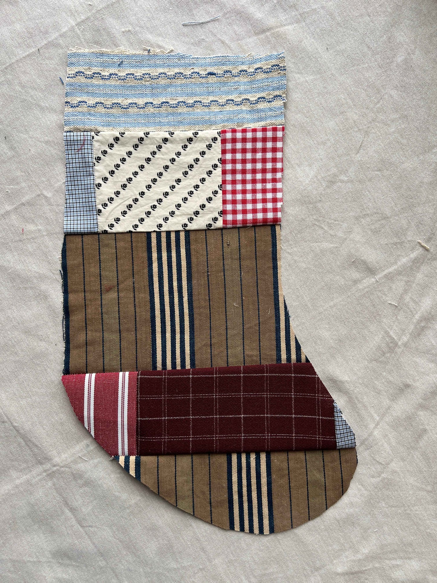 Made to order julesok i vintage tekstil - tilføj navn og motiv