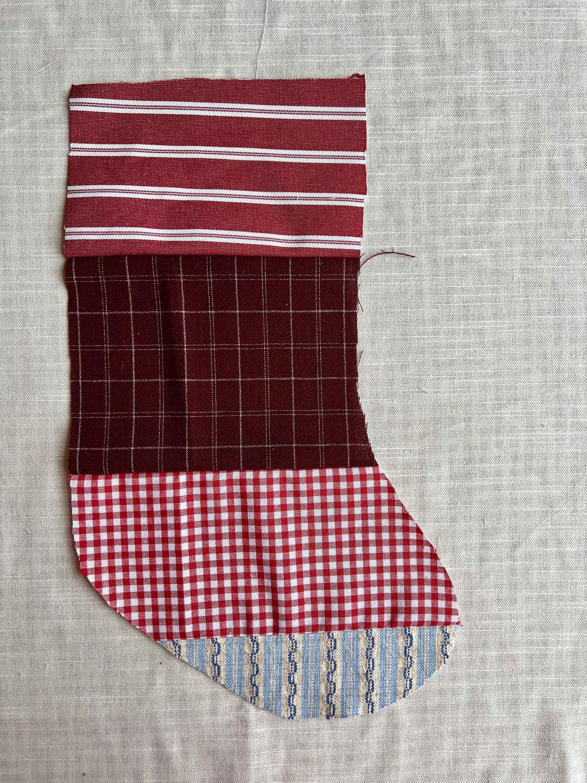 Made to order julesok i vintage tekstil - tilføj navn og motiv