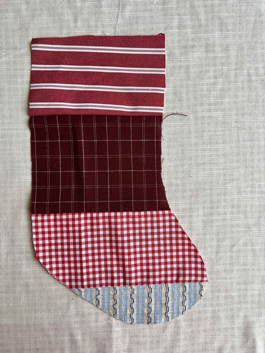 Made to order julesok i vintage tekstil - tilføj navn og motiv