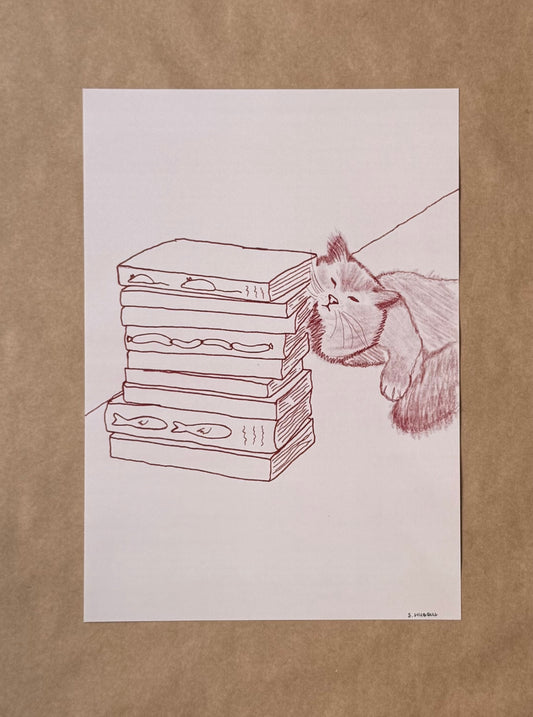 Jytte's Reading List - illustrated art print