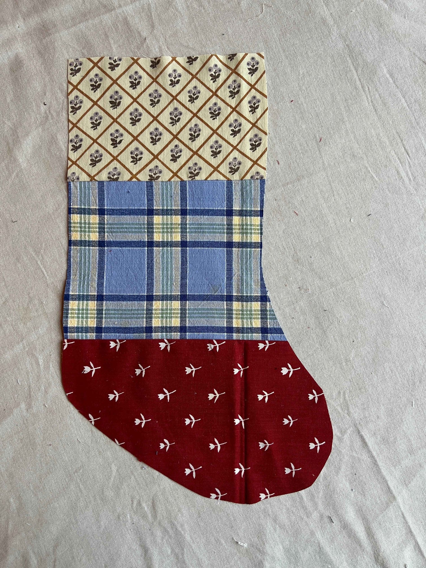 Made to order julesok i vintage tekstil - tilføj navn og motiv