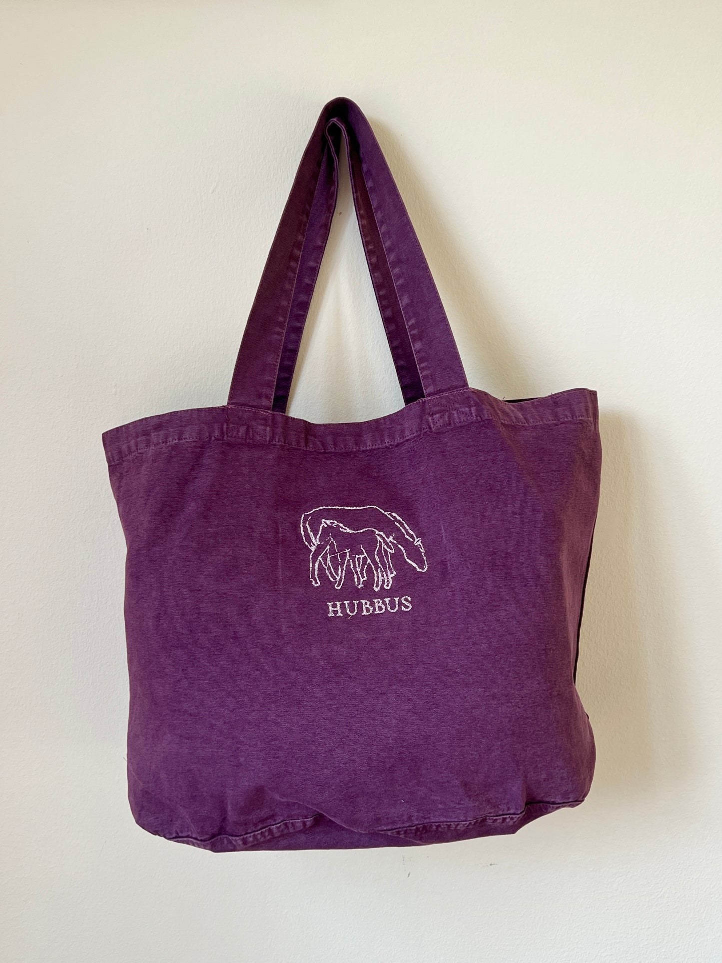 Embroidered HUBBUS Bag, Plum