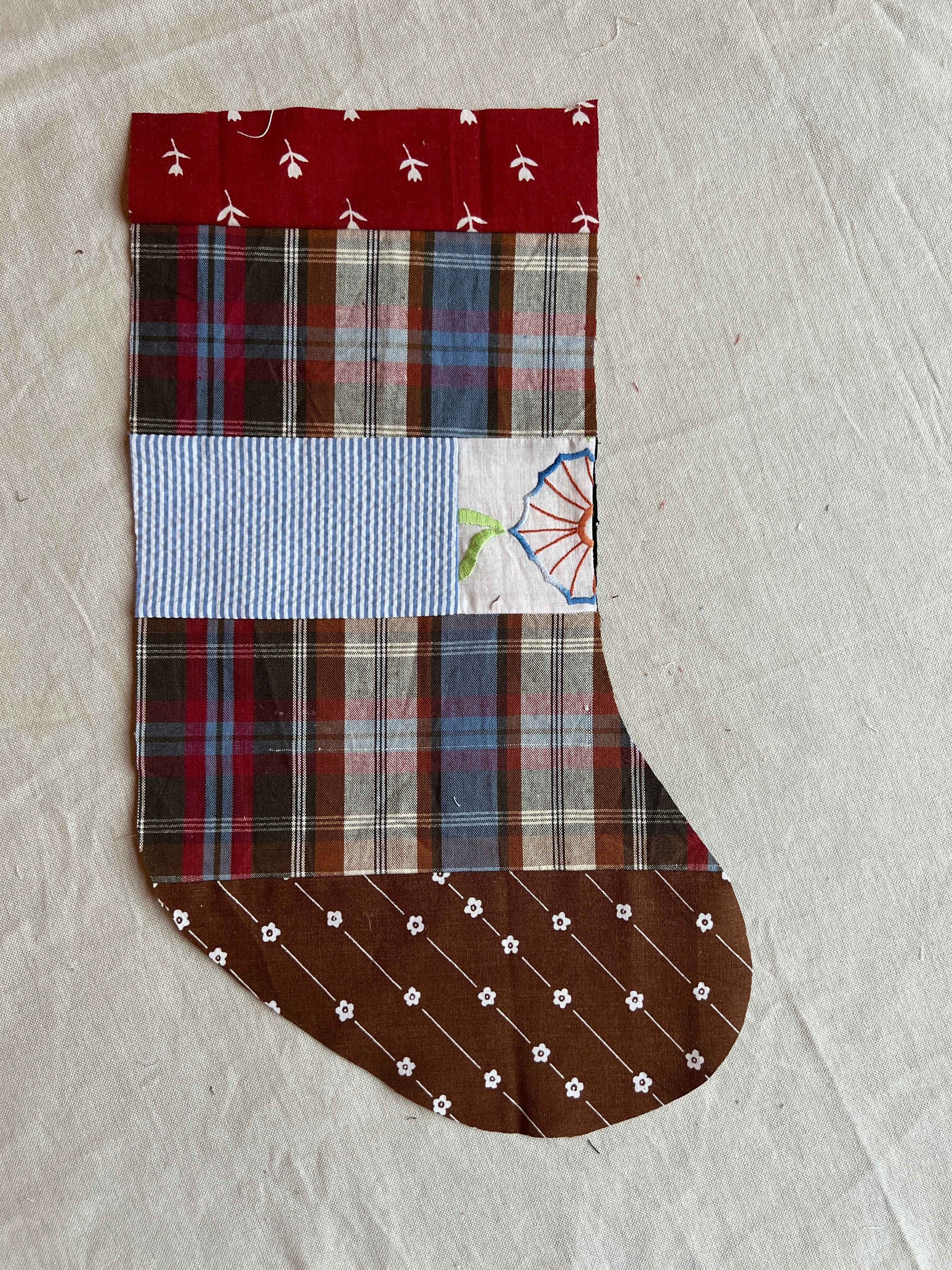 Made to order julesok i vintage tekstil - tilføj navn og motiv