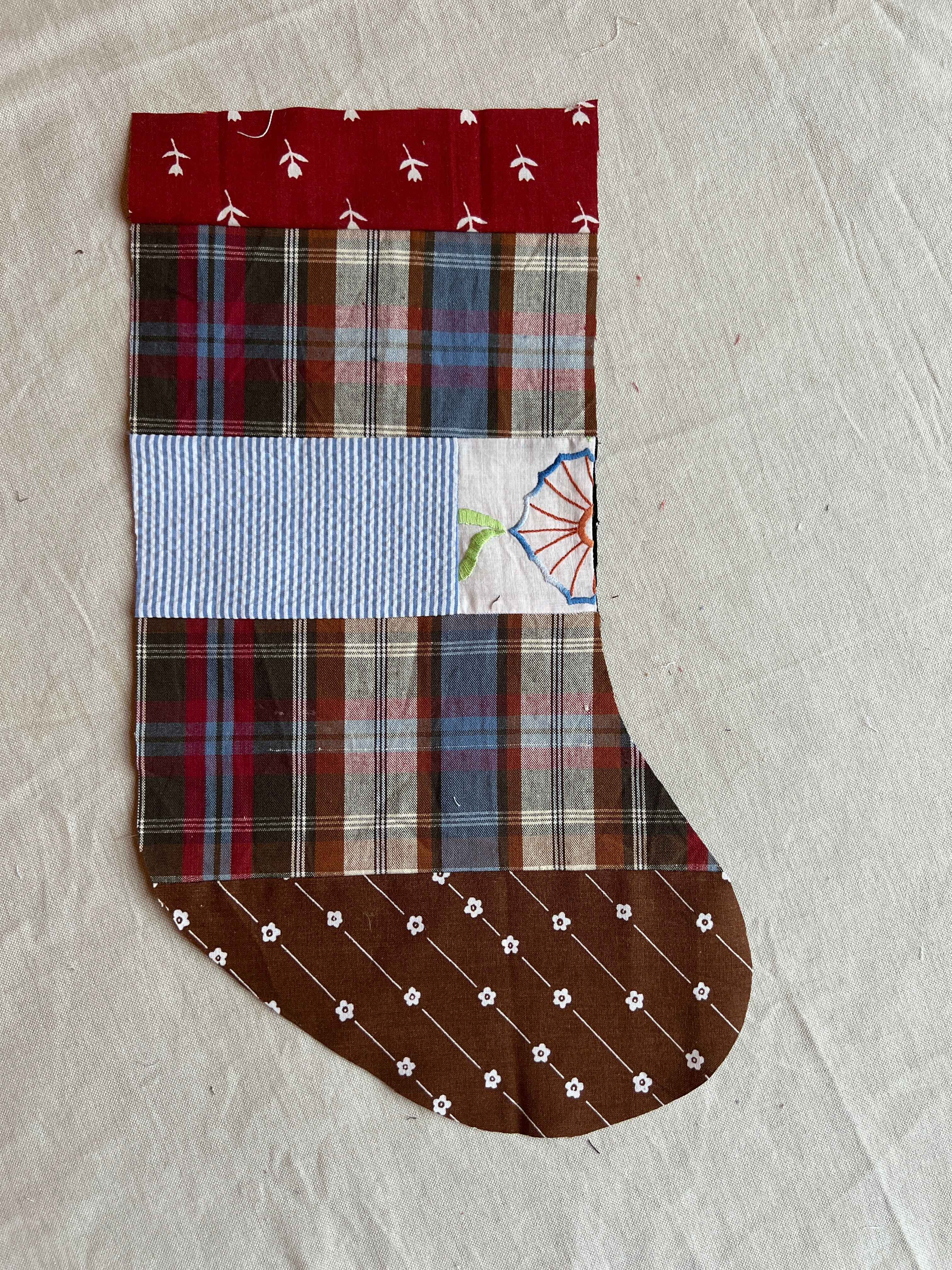 Made to order julesok i vintage tekstil - tilføj navn og motiv