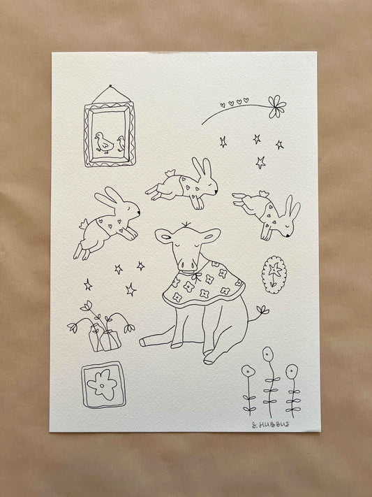 Original drawing on cotton paper