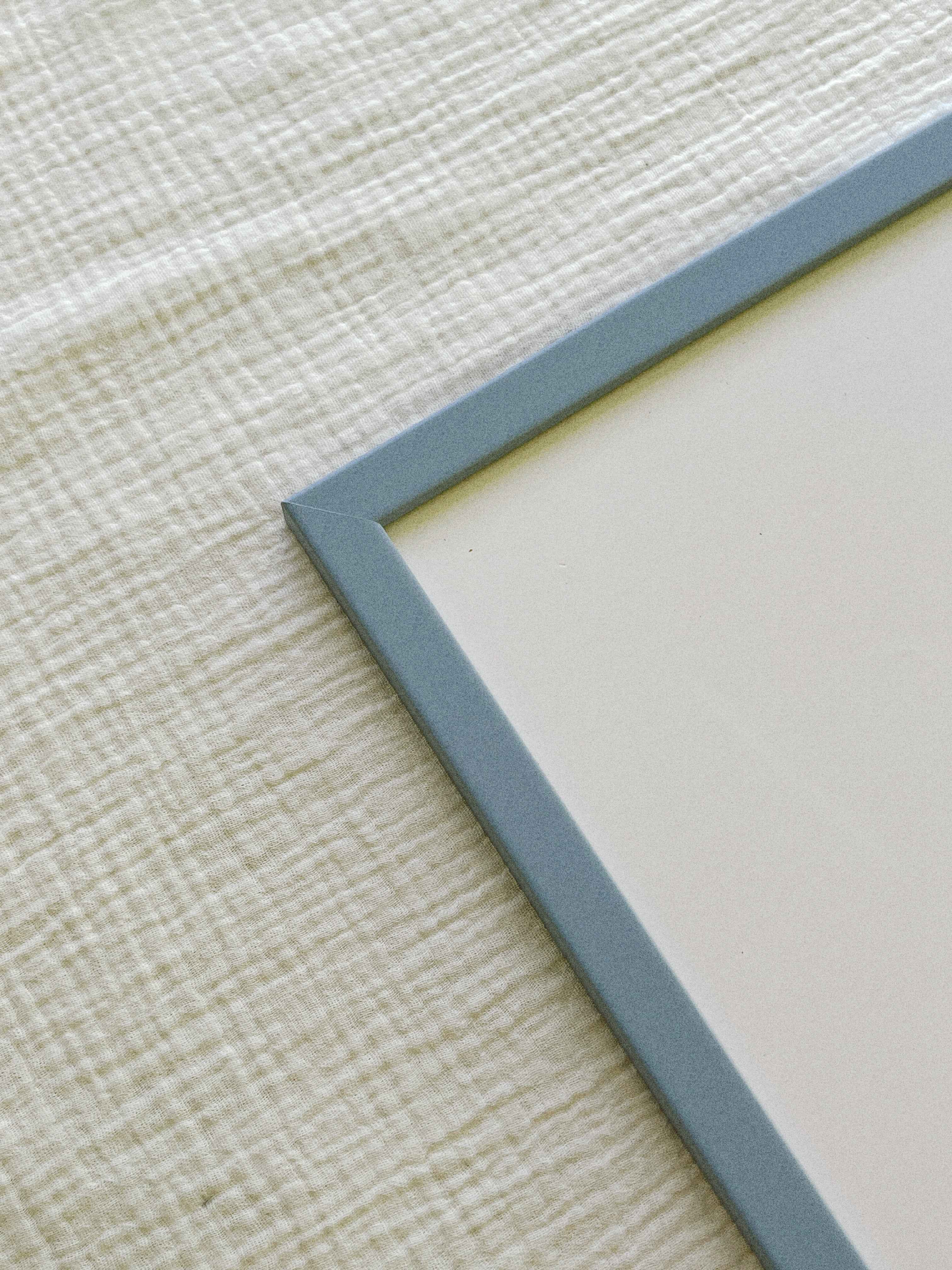 A3 wooden glass frame — light blue