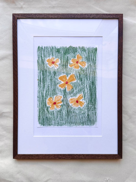 BLOMST PÅ AKVARELPAPIR