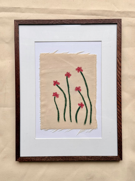 DAISY PÅ DENIM (rød/grøn)