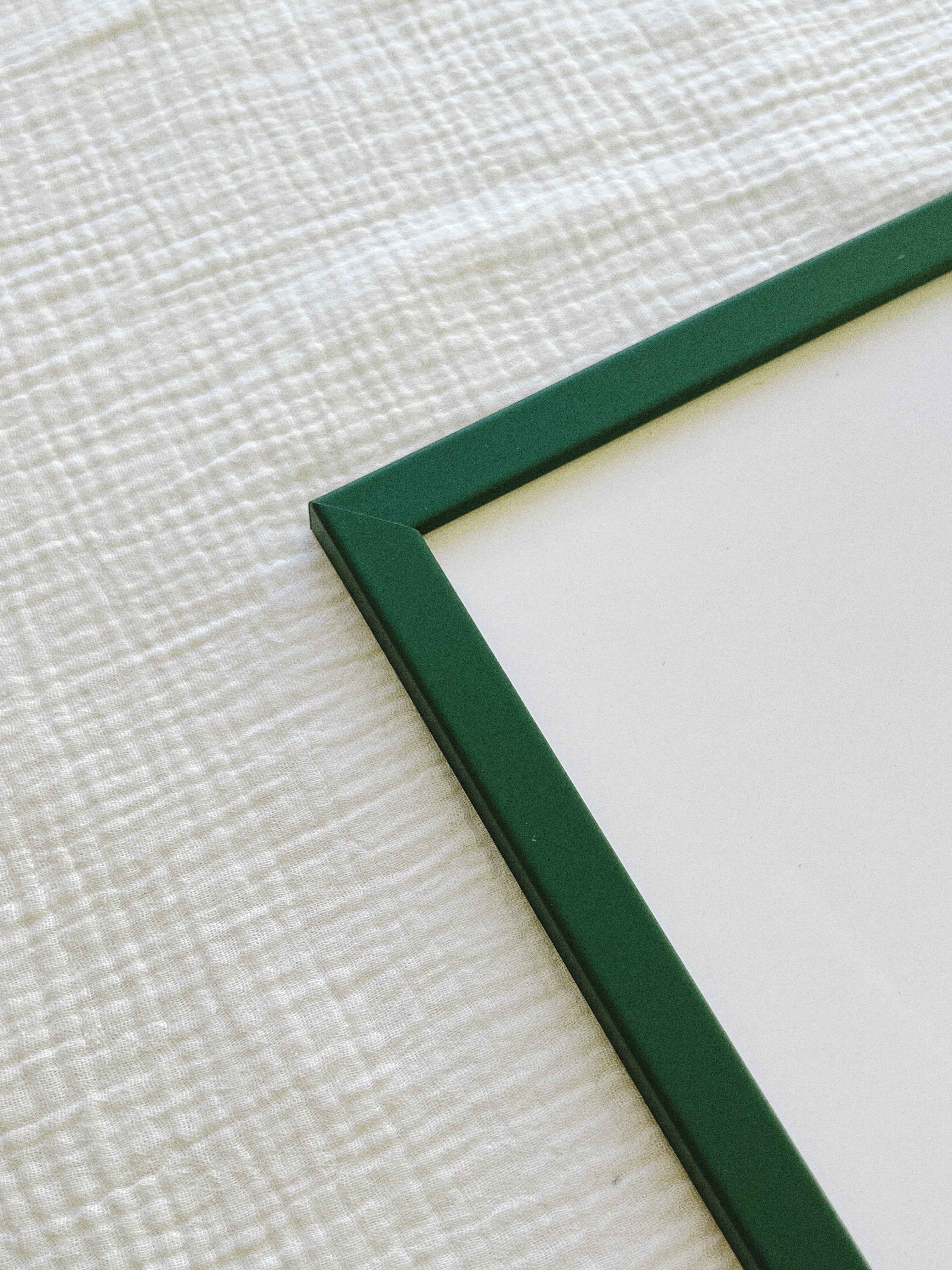 A3 wooden glass frame — dark green