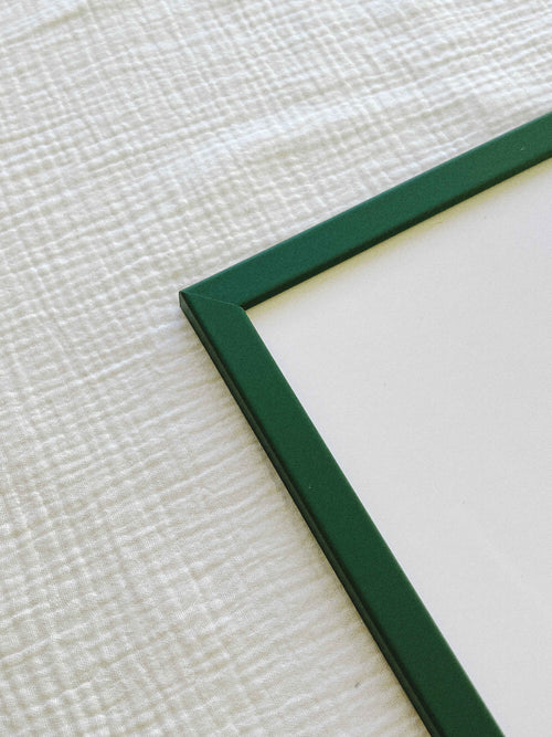 A3 wooden glass frame — dark green