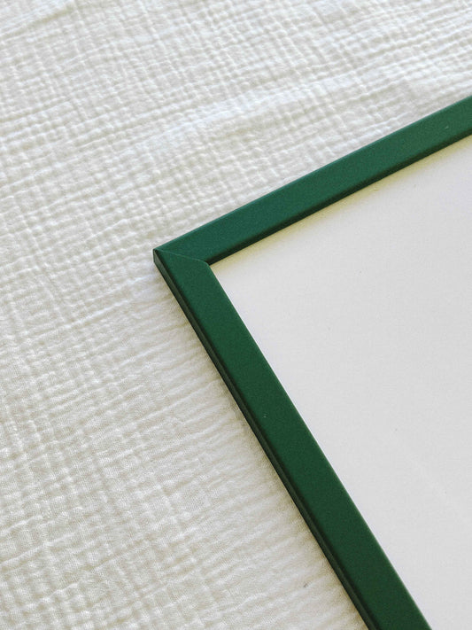 A3 wooden glass frame — dark green