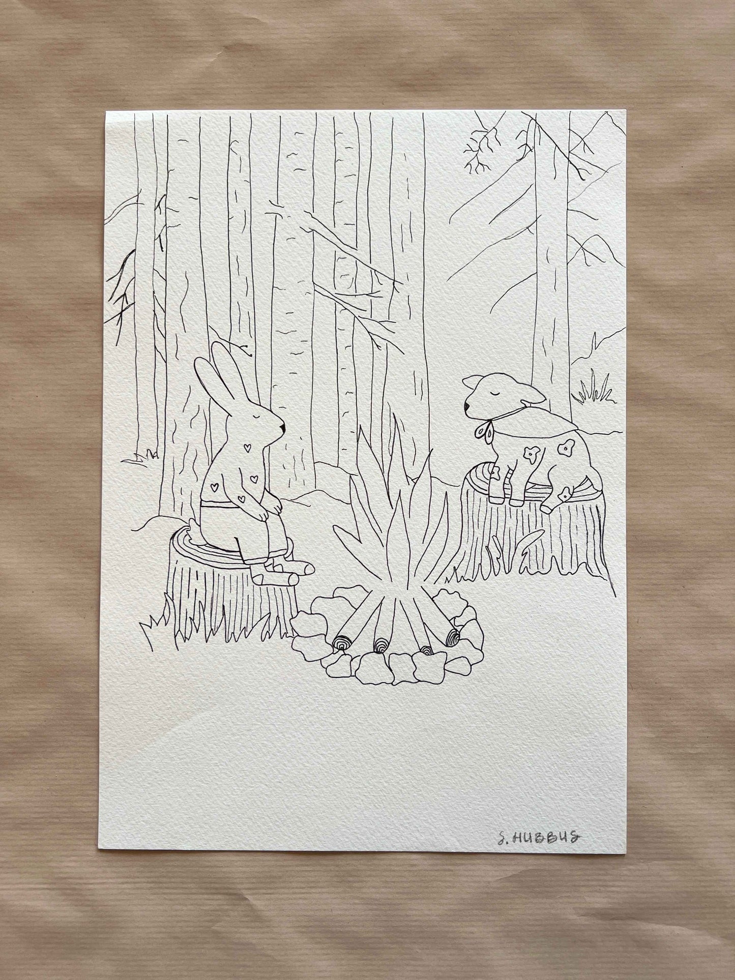 Original drawing on cotton paper