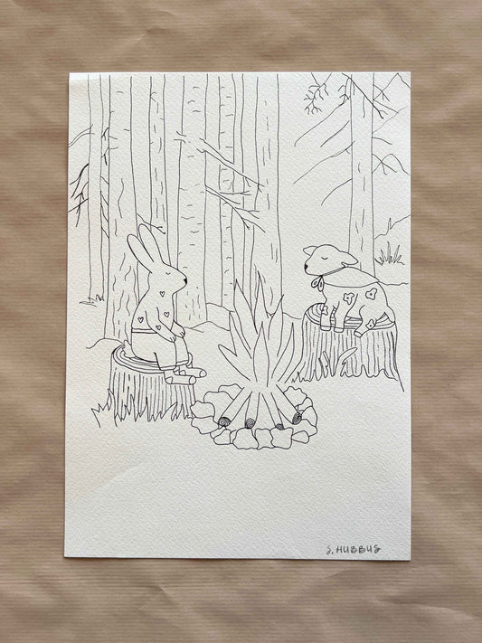 Original drawing on cotton paper