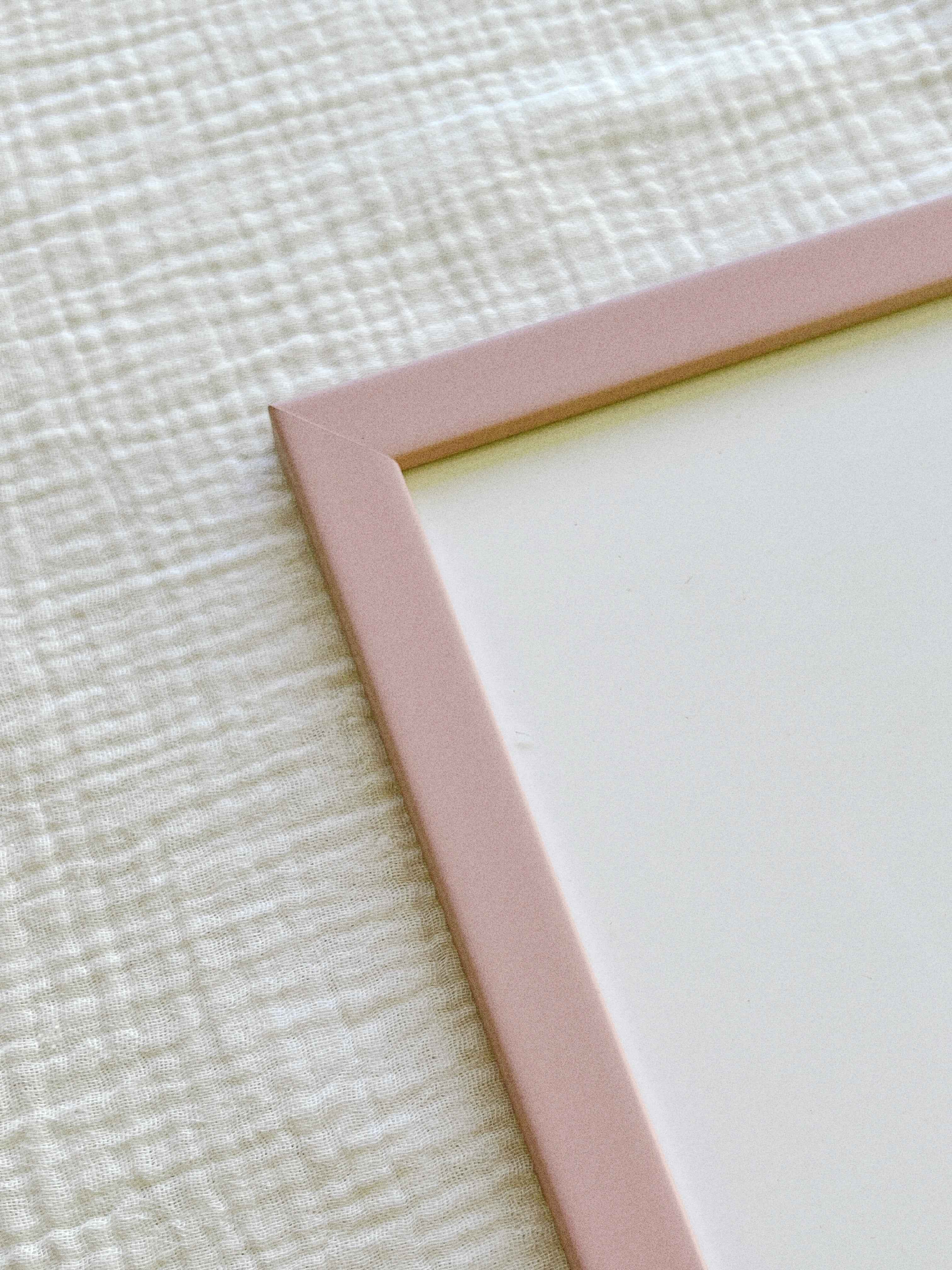 A3 wooden glass frame — old rose