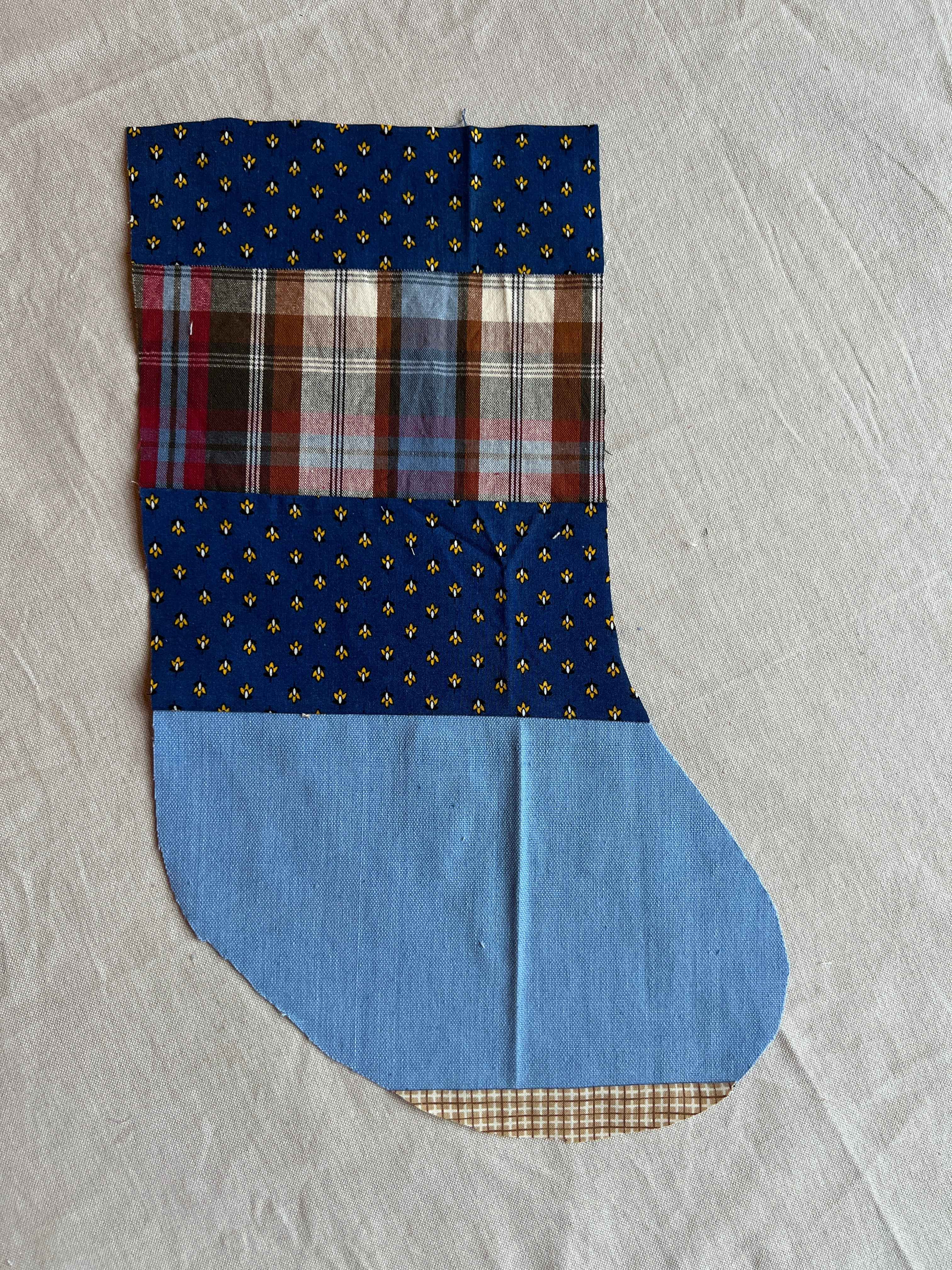 Made to order julesok i vintage tekstil - tilføj navn og motiv
