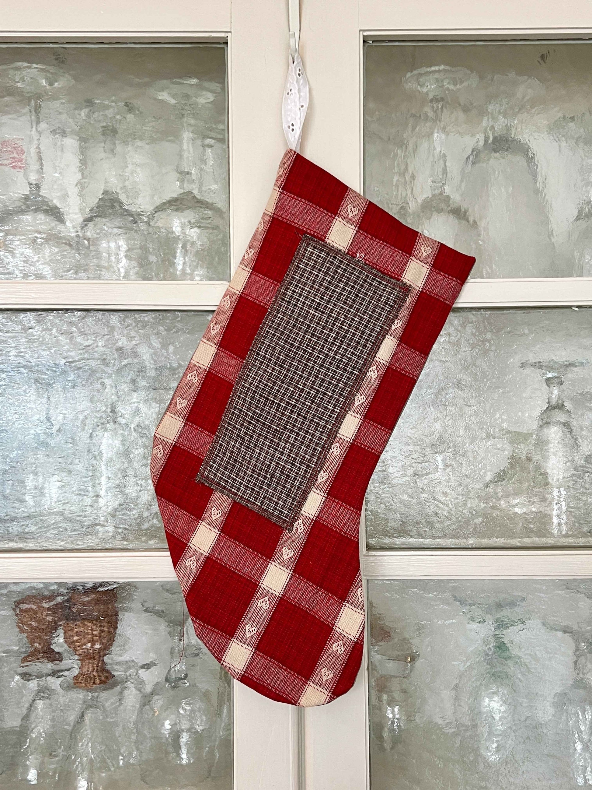 Made to order julesok i vintage tekstil - tilføj navn og motiv