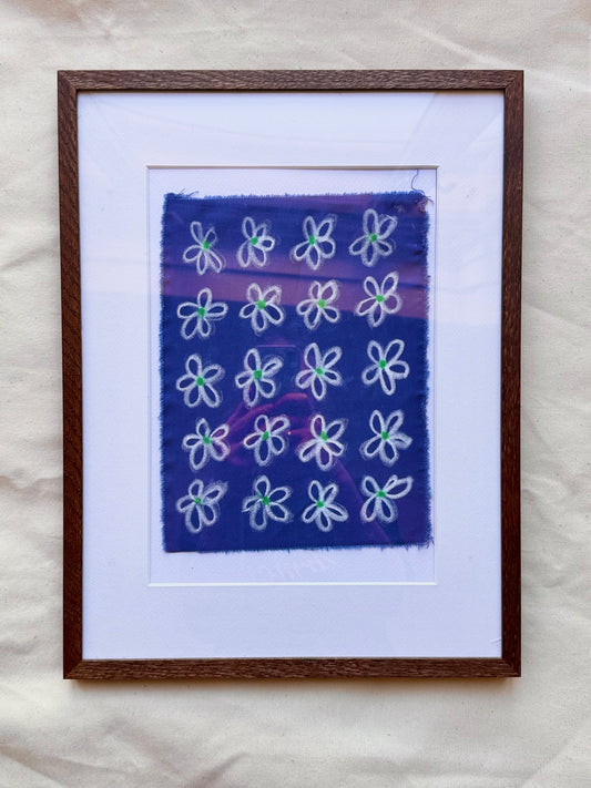 DAISY PÅ DENIM (hvid/grøn)