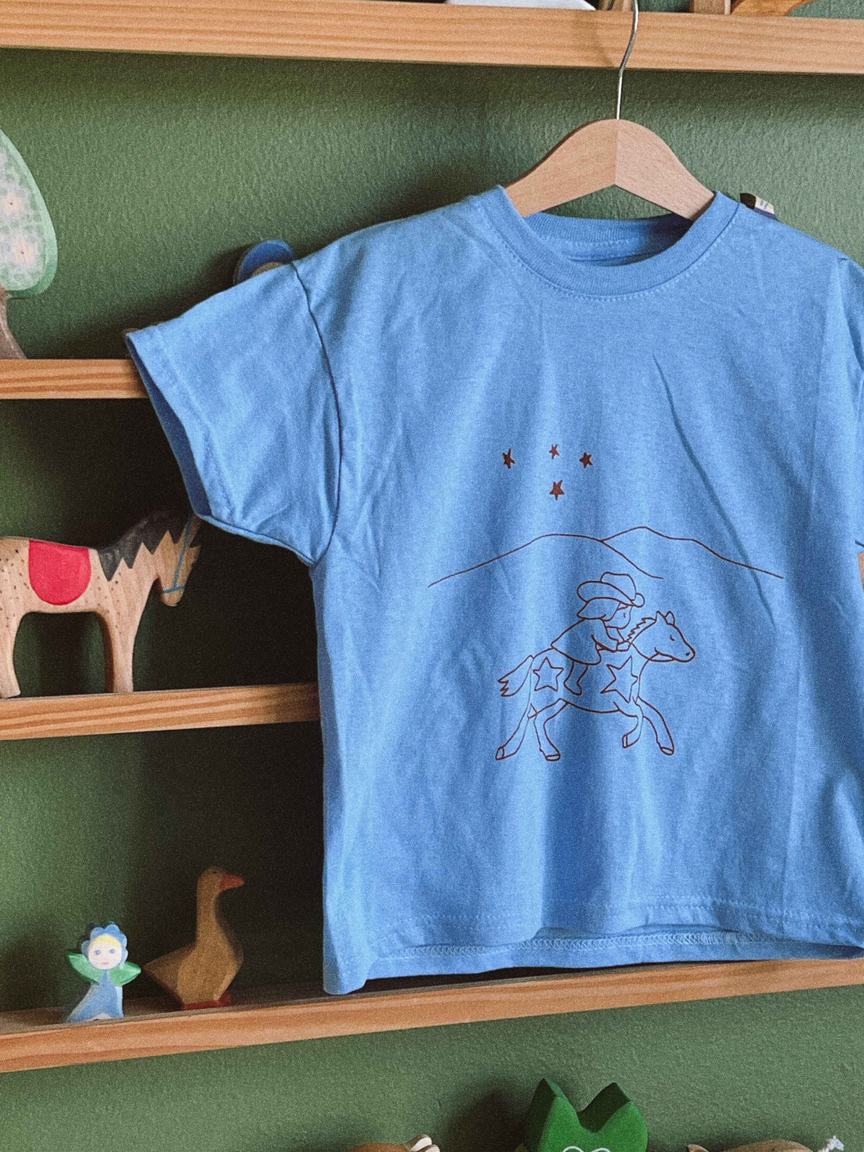 Light Blue Horse T-Shirt — HUBBUS