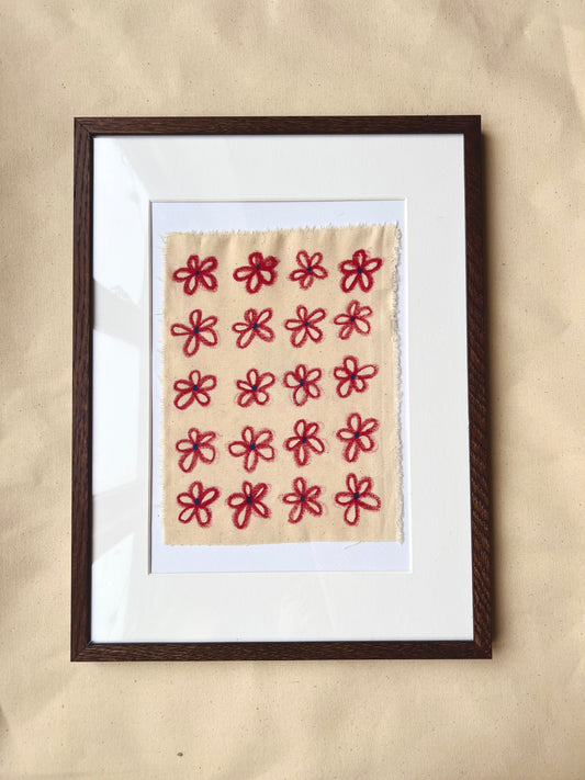 DAISY PÅ DENIM (rød)