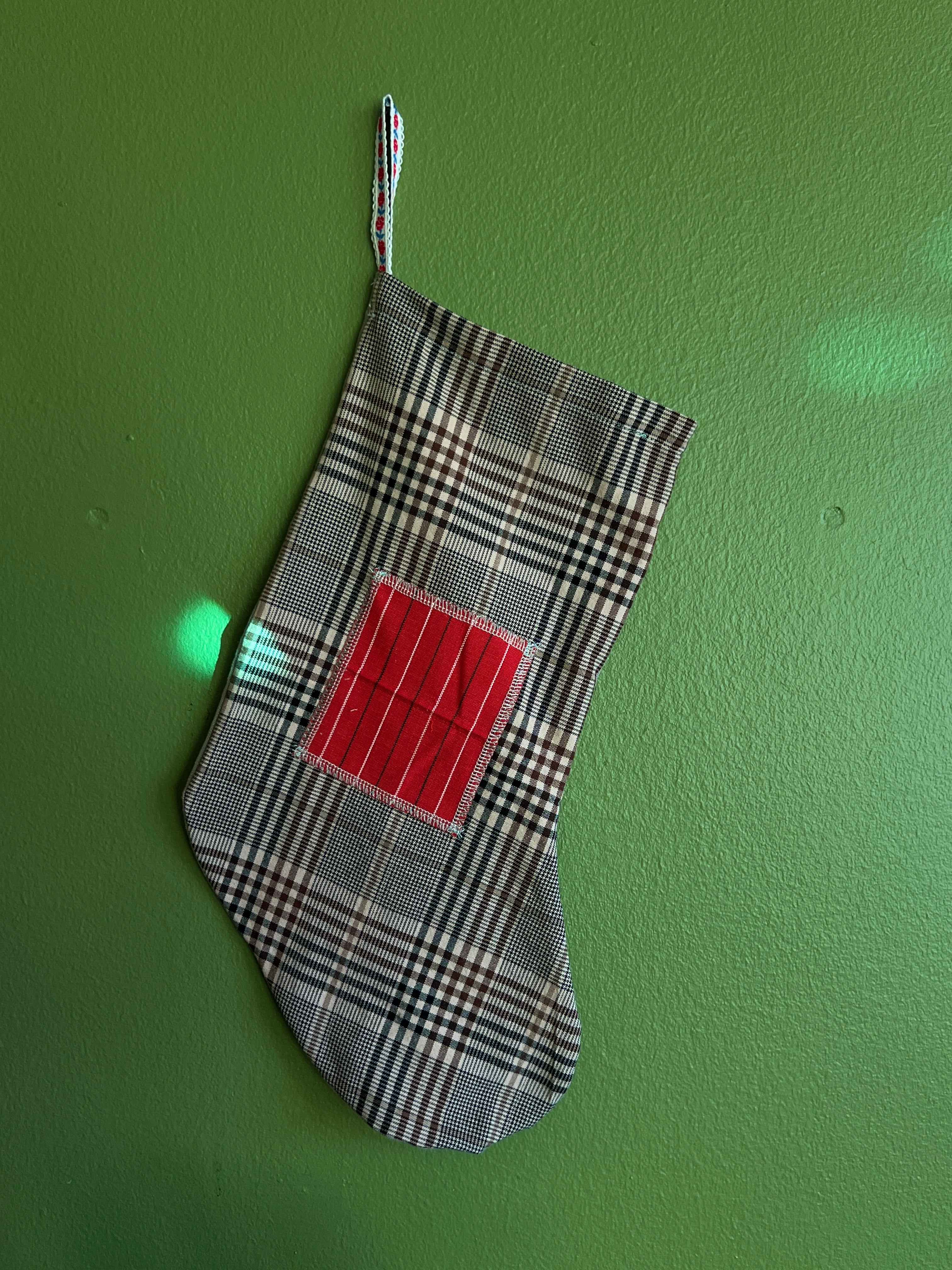 Made to order julesok i vintage tekstil - tilføj navn og motiv