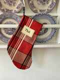 Made to order julesok i vintage tekstil - tilføj navn og motiv