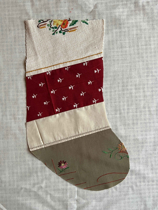 Made to order julesok i vintage tekstil - tilføj navn og motiv