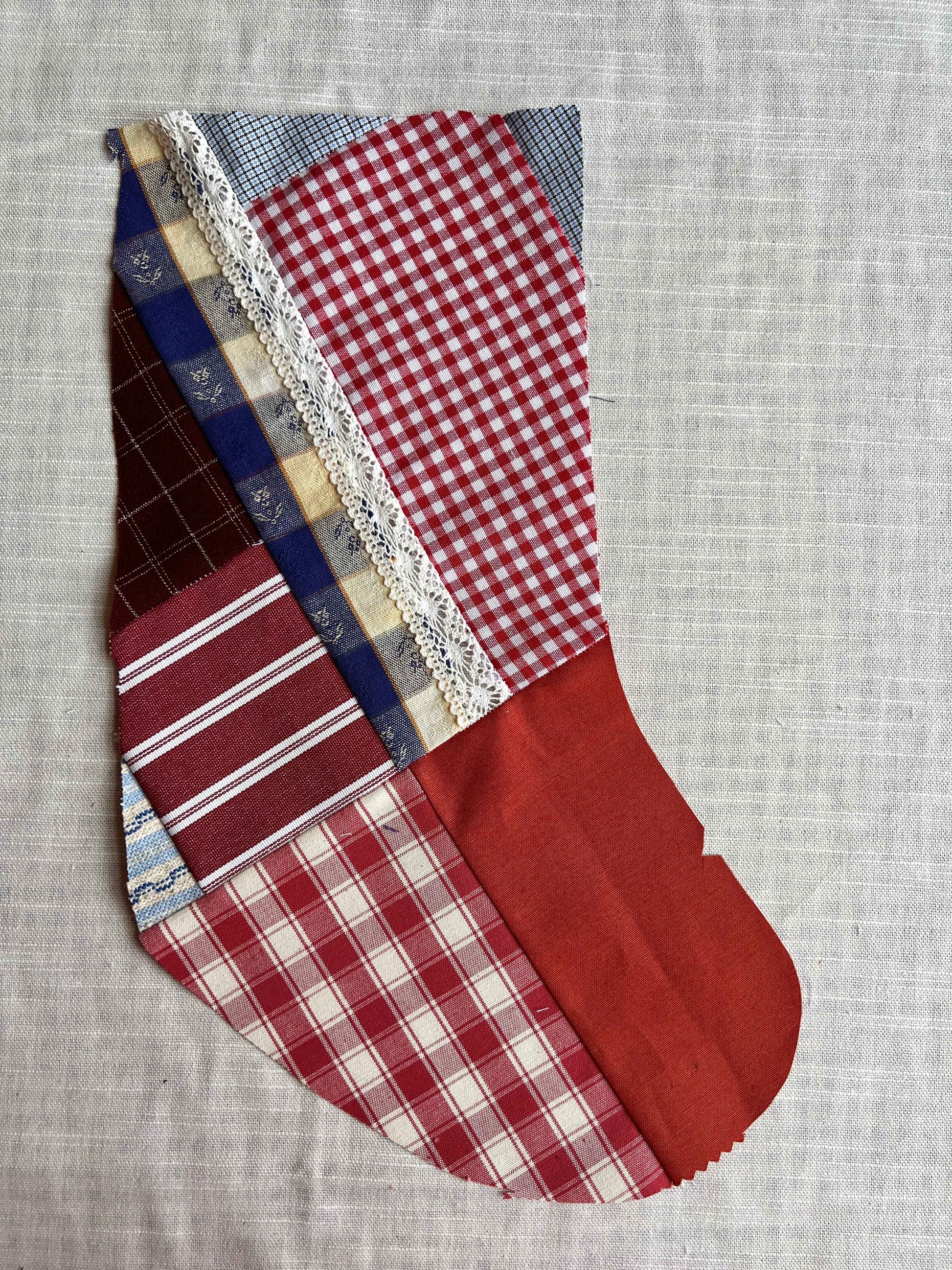 Made to order julesok i vintage tekstil - tilføj navn og motiv