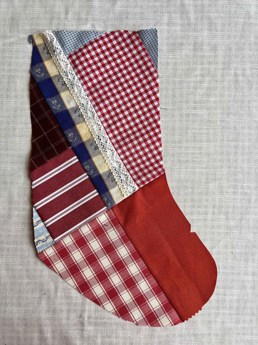 Made to order julesok i vintage tekstil - tilføj navn og motiv