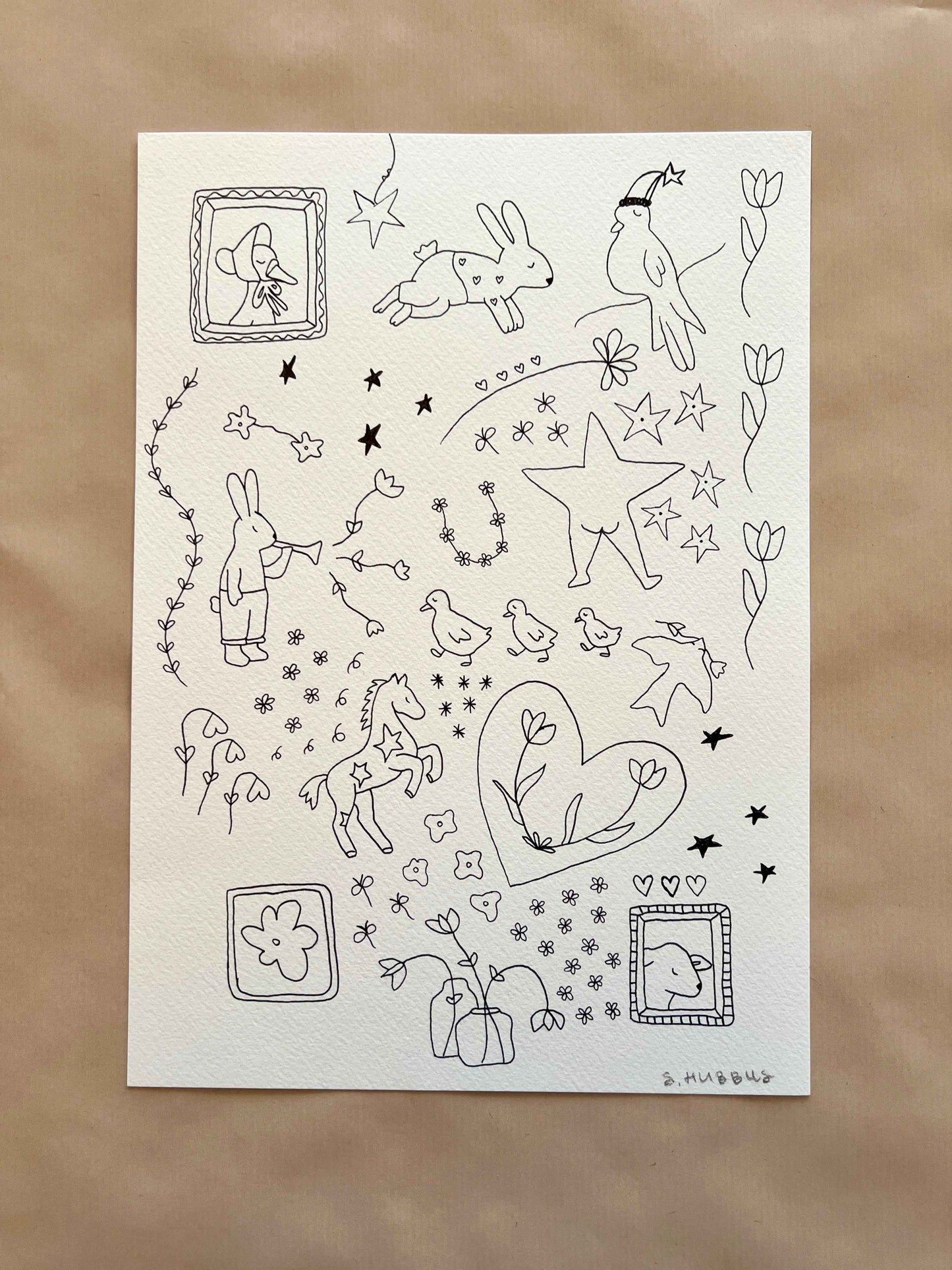 Original drawing on cotton paper
