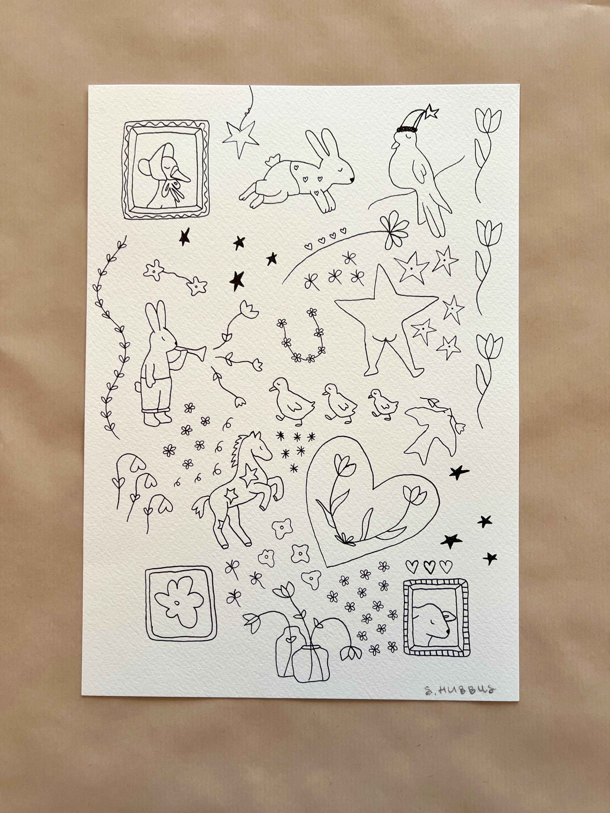 Original drawing on cotton paper